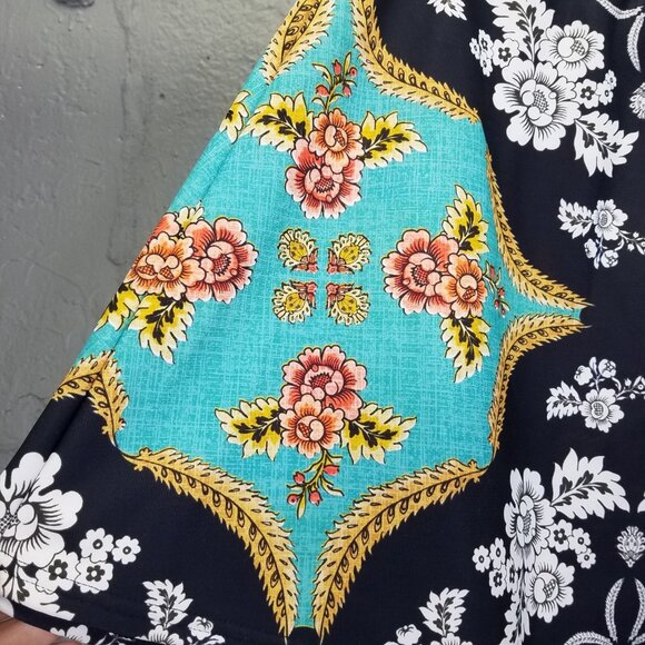 Black Milk Mini Skirt Womens XS Folk Art Floral A-Line Skater Thick Fleece Lined - Picture 4 of 12